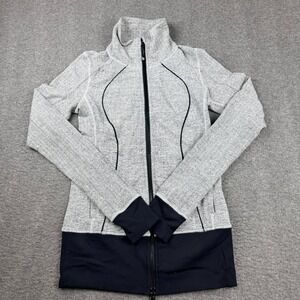 Lululemon Define Jacket Size 4 Herringbone Grey Black Full Zip Yoga Activewear